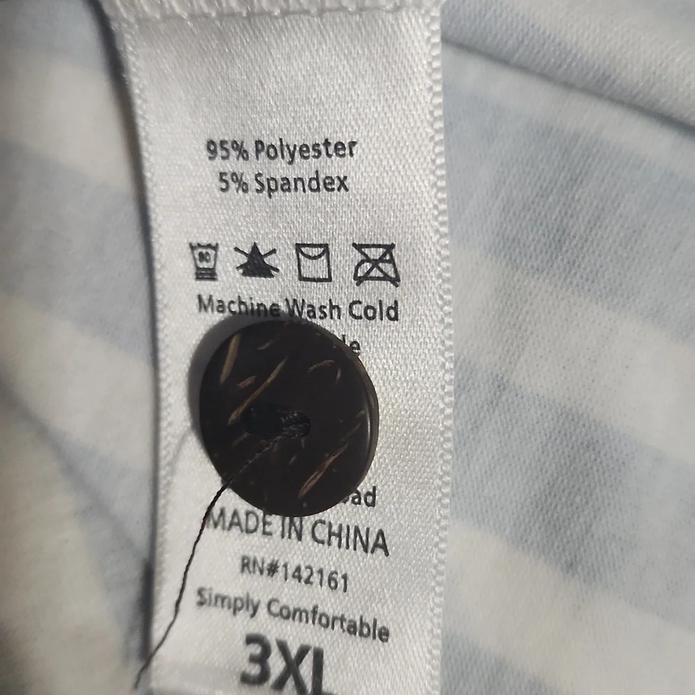 Lularoe Light Blue and White Striped Pull On Tie Waist Skirt Size 3XL